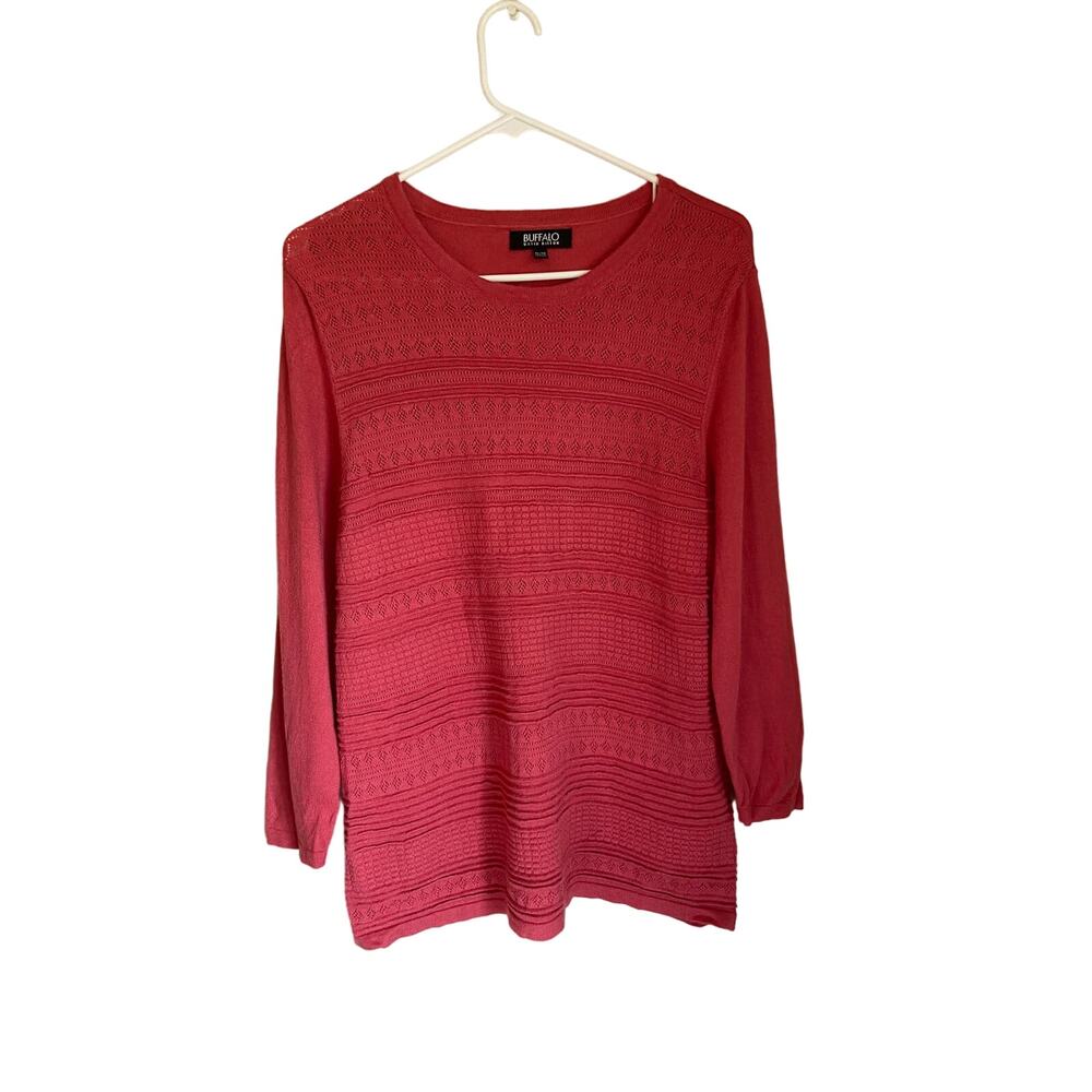 Buffalo David Bitton Orange Long Sleeve Cozy Sweater Pull Over Jacket Fall XL